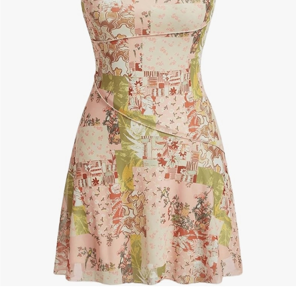 NWT Cottage Floral Patchwork Spaghetti Strap Dress - Picture 10 of 12